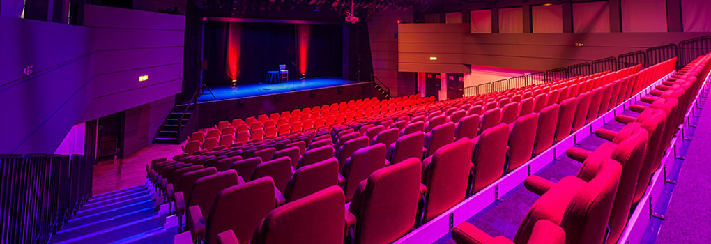 An image of the auditorium of Camberley Theatre. 