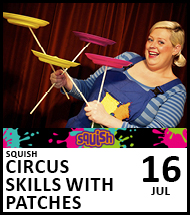 Booking link for Circus Skills With Patches 16 July 2022