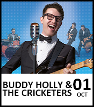 Booking link for Buddy Holly & The Cricketers on 1 October 2022