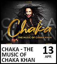 Booking link for Chaka - The Music of Chaka Khan on 13th April 2024