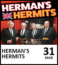 Booking link for Herman's Hermits on 31 March 2022