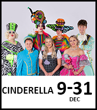 Booking link for Cinderella pantomime 9 to 31 December 2023