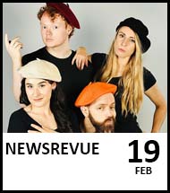 Booking link for Newsrevue on 19 February 2022