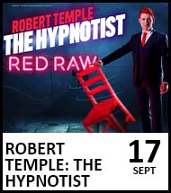 Booking link for Robert Temple: The Hyponotist Red Raw on 17 September 2022