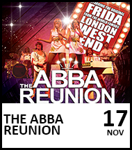 Booking link for The Abba Reunion Tribute Show on 17 November 2022