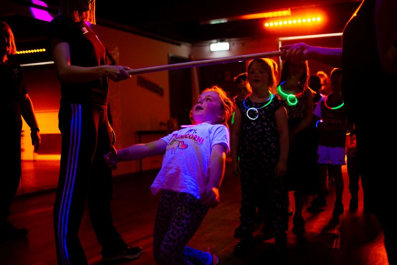 Children at a Neon Disco party